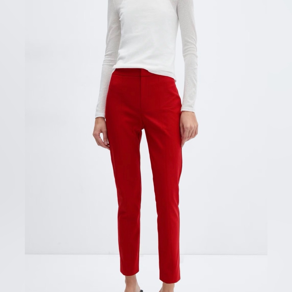 ALEXANDER McQUEEN Crimson Virgin Wool Tailored Trousers